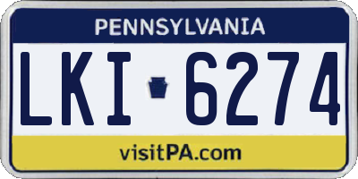 PA license plate LKI6274