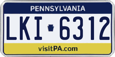 PA license plate LKI6312