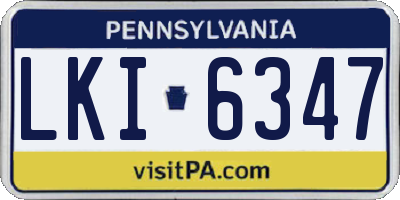 PA license plate LKI6347
