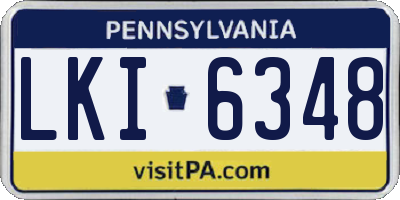 PA license plate LKI6348