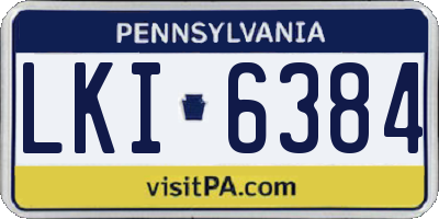 PA license plate LKI6384