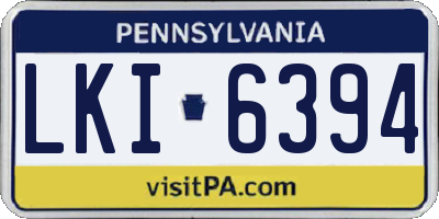 PA license plate LKI6394