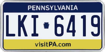 PA license plate LKI6419