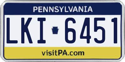 PA license plate LKI6451