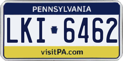 PA license plate LKI6462