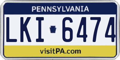 PA license plate LKI6474