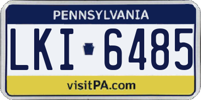 PA license plate LKI6485