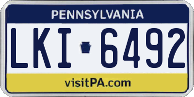 PA license plate LKI6492