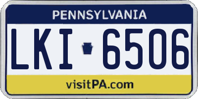 PA license plate LKI6506