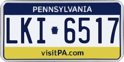 PA license plate LKI6517
