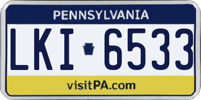 PA license plate LKI6533