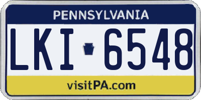 PA license plate LKI6548