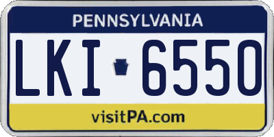 PA license plate LKI6550