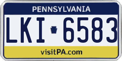 PA license plate LKI6583