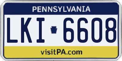 PA license plate LKI6608