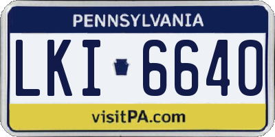 PA license plate LKI6640