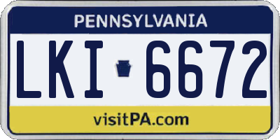 PA license plate LKI6672