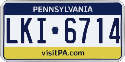 PA license plate LKI6714