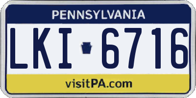 PA license plate LKI6716