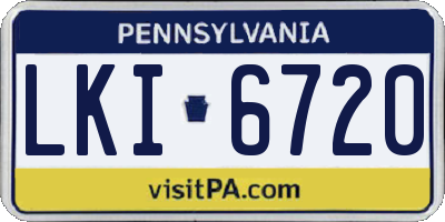 PA license plate LKI6720