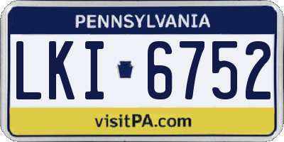 PA license plate LKI6752