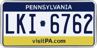 PA license plate LKI6762