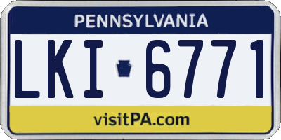PA license plate LKI6771