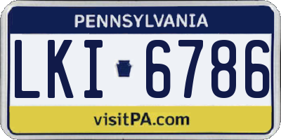 PA license plate LKI6786
