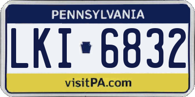PA license plate LKI6832