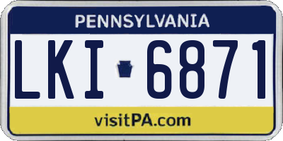 PA license plate LKI6871