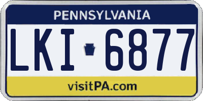 PA license plate LKI6877