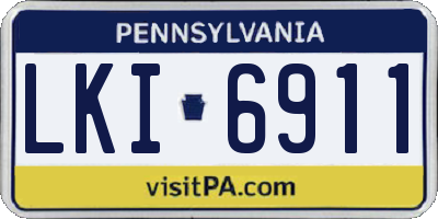 PA license plate LKI6911