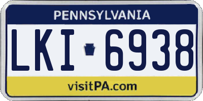 PA license plate LKI6938