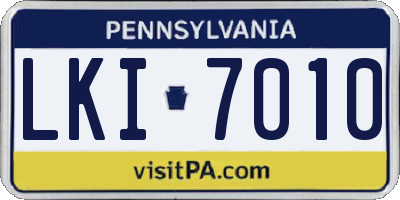 PA license plate LKI7010