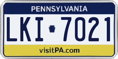 PA license plate LKI7021