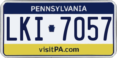 PA license plate LKI7057