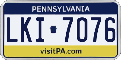 PA license plate LKI7076