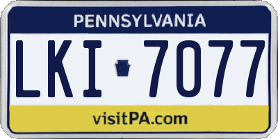 PA license plate LKI7077