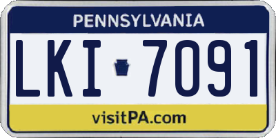 PA license plate LKI7091