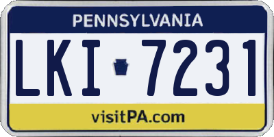 PA license plate LKI7231