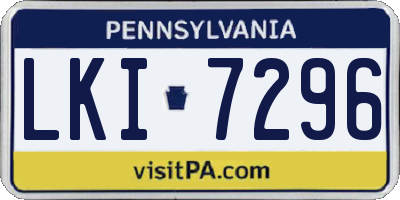 PA license plate LKI7296
