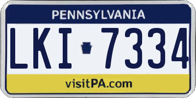 PA license plate LKI7334