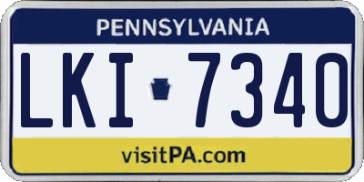 PA license plate LKI7340