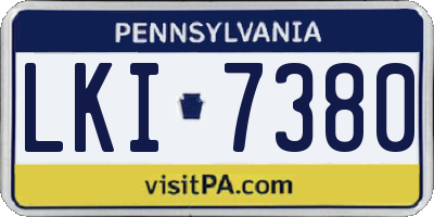 PA license plate LKI7380