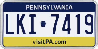 PA license plate LKI7419