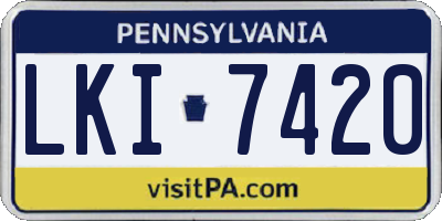PA license plate LKI7420
