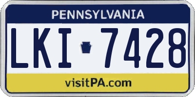 PA license plate LKI7428