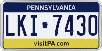 PA license plate LKI7430