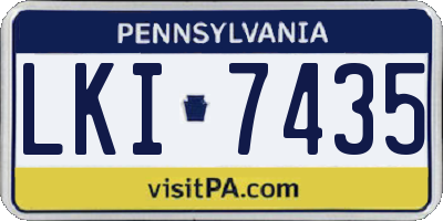 PA license plate LKI7435