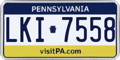 PA license plate LKI7558